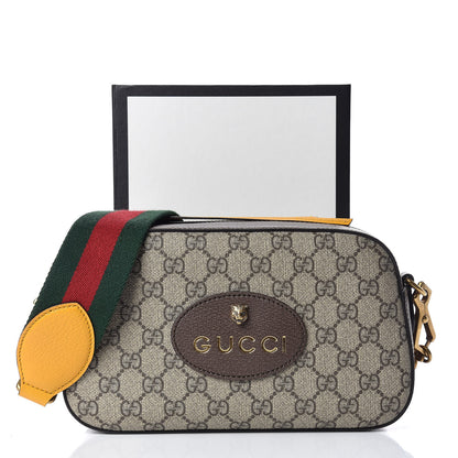 Gucci GG Supreme Monogram Web Neo Vintage Shoulder Bag Beige New Acero Crop 11 of 11