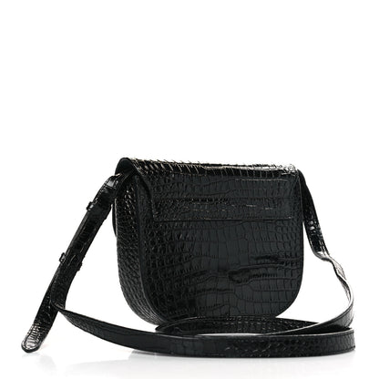 Saint Laurent Crocodile Embossed Calfskin Small Kaia Satchel Black 3 of 8