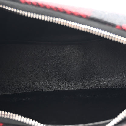 Celine Wool Tartan Medium Ava Triomphe Shoulder Bag Red Black 5 of 10