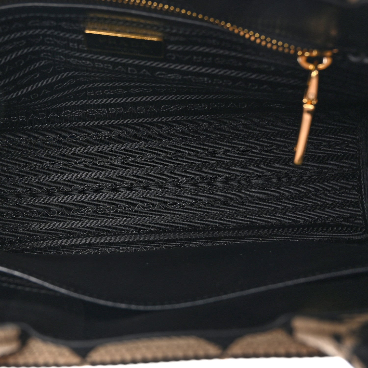 Prada Jacquard Saffiano Triangolo Symbole Embroidered Small Tote Black Corda 5 of 9