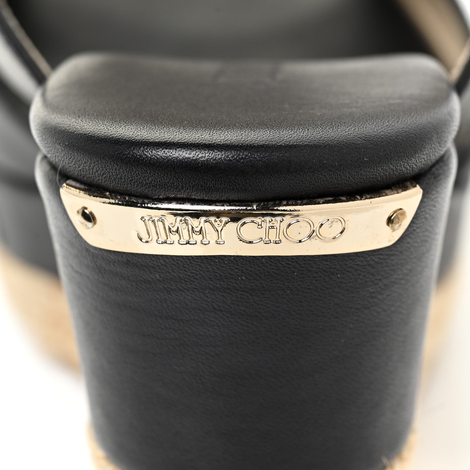 Jimmy Choo Calfskin Pledge T-Strap Espardille Wedge Sandals 38 Black 17 of 19
