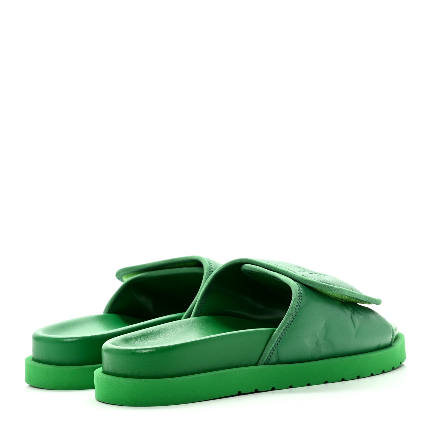 Embossed Monogram Pool Pillow Comfort Mules 9 Green
