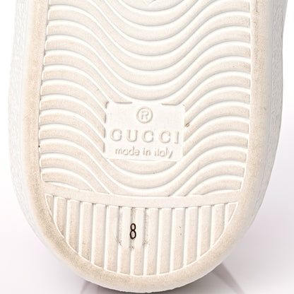 Gucci Calfskin Miro Soft Web Embroidered Mens Ace Sneakers 8 White Green 6 of 13