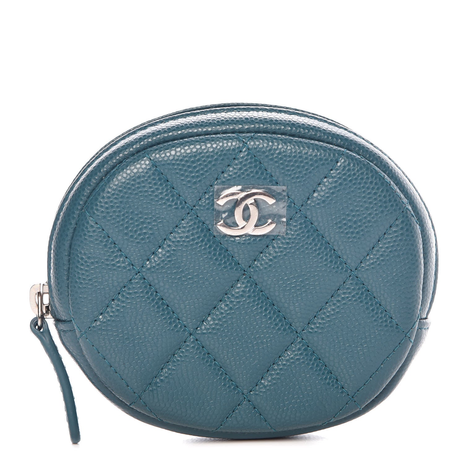Chanel Caviar Quilted Zip Around Classic Coin Purse Dark Turquoise 1 of 8