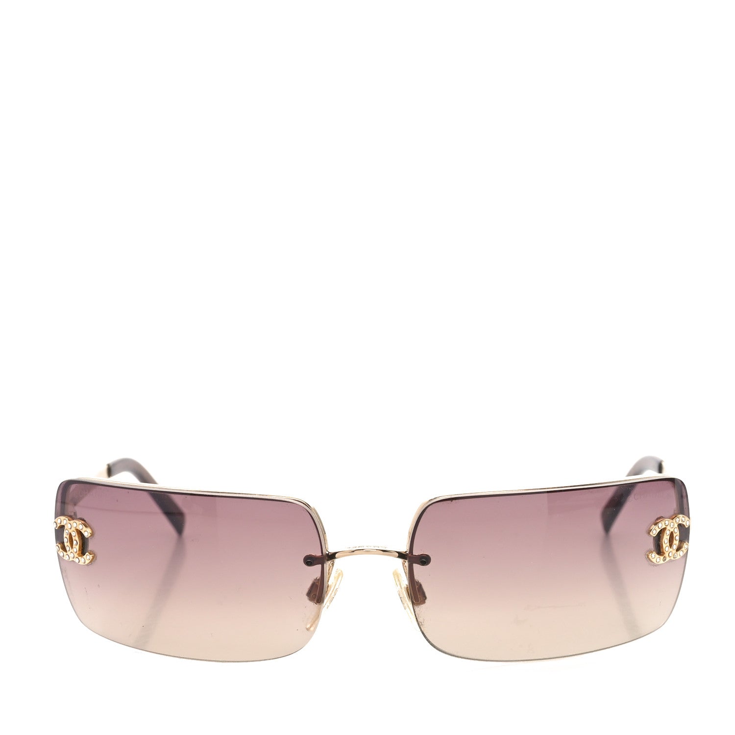 Chanel Crystal CC Logo Sunglasses 4104-B Gold 1624572 – FASHIONPHILE