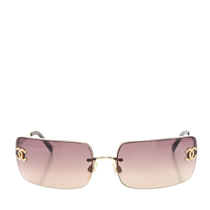 Chanel Crystal CC Logo Sunglasses 4104-B Gold 2 of 6