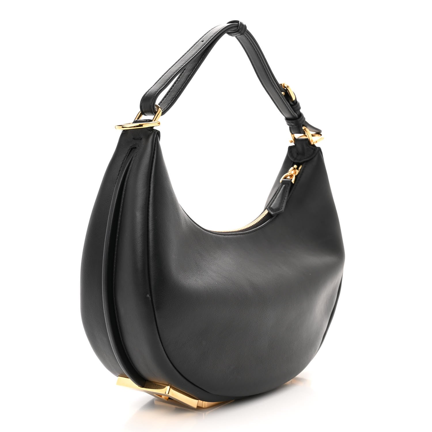 Fendi Vitello Grace Matte Small Fendigraphy Hobo Bag Black 3 of 13