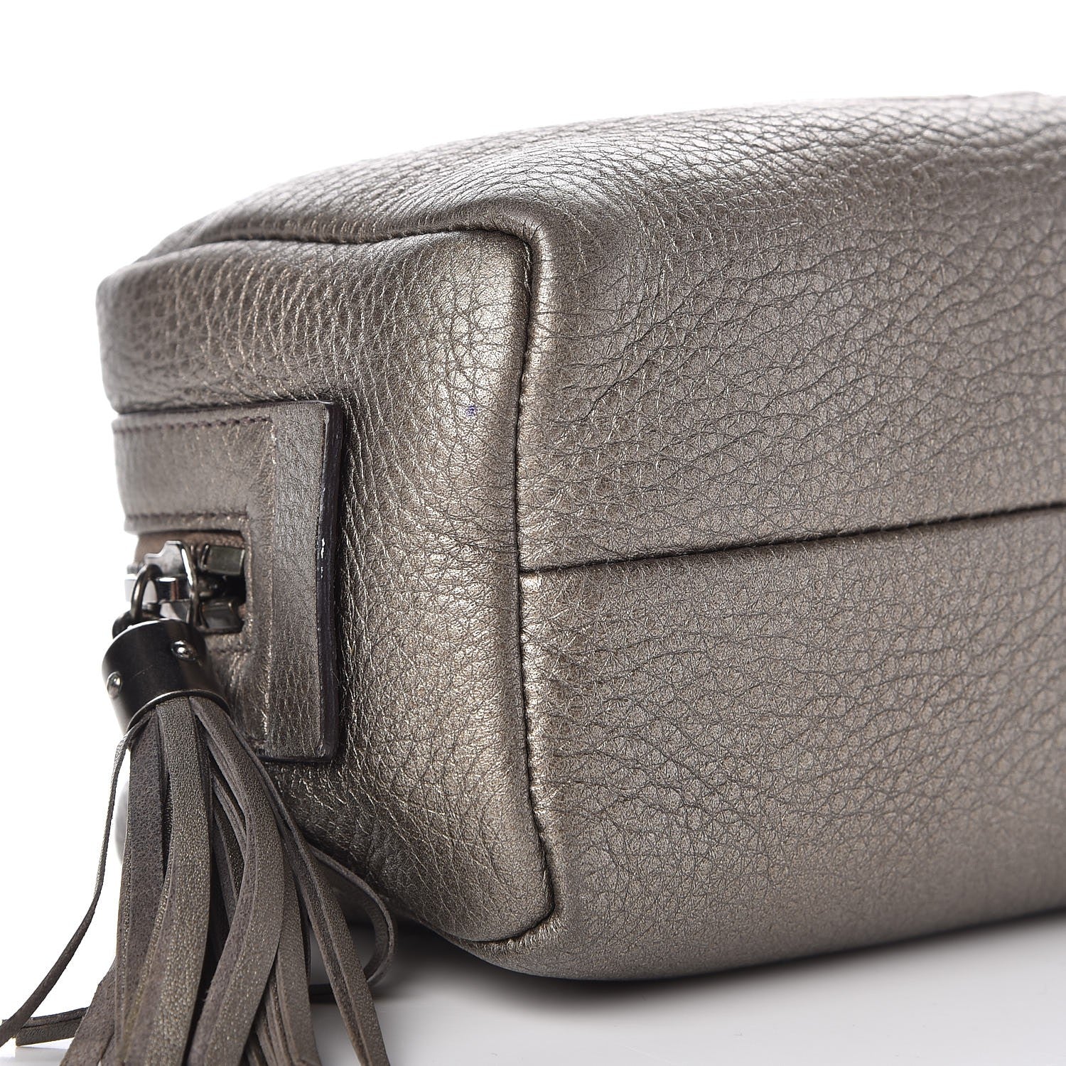 Gucci Metallic Pebbled Calfskin Medium Soho Cosmetic Case Sasso 8 of 9