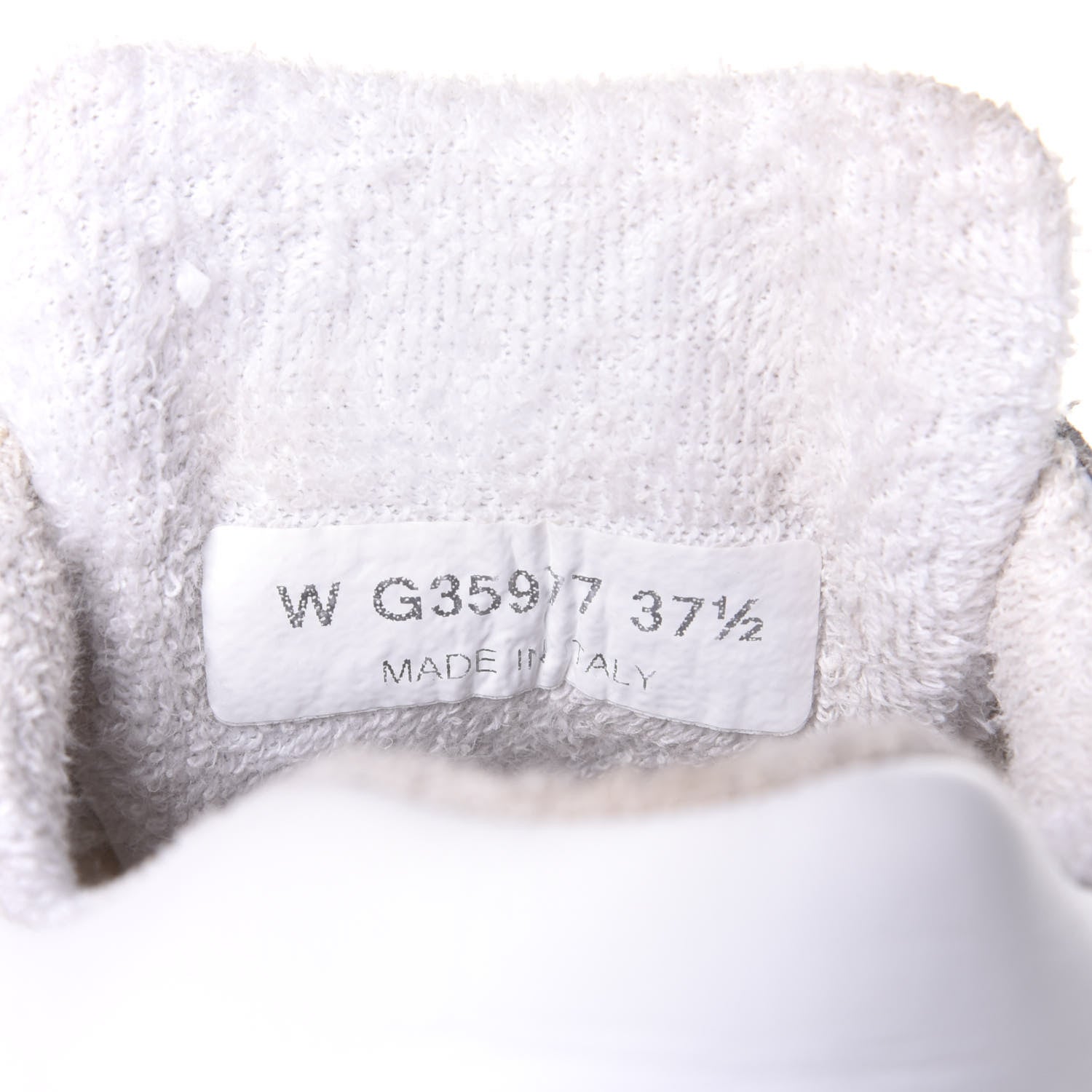 Chanel Suede Calfskin Fabric CC Sneakers 37.5 White Grey 10 of 11