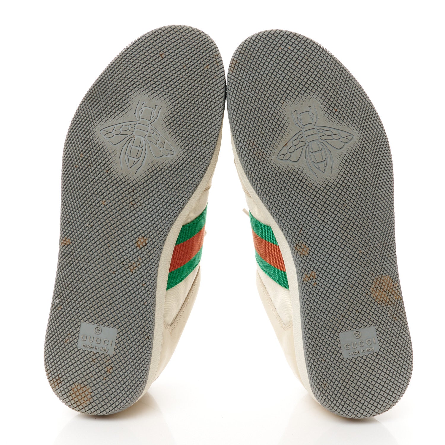 Gucci Nylon Nubuck Web Womens Screener Sneakers 36 Mystic White Dusty Milk 5 of 10