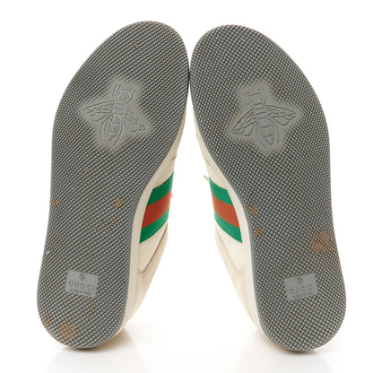 Gucci Nylon Nubuck Web Womens Screener Sneakers 36 Mystic White Dusty Milk 5 of 10