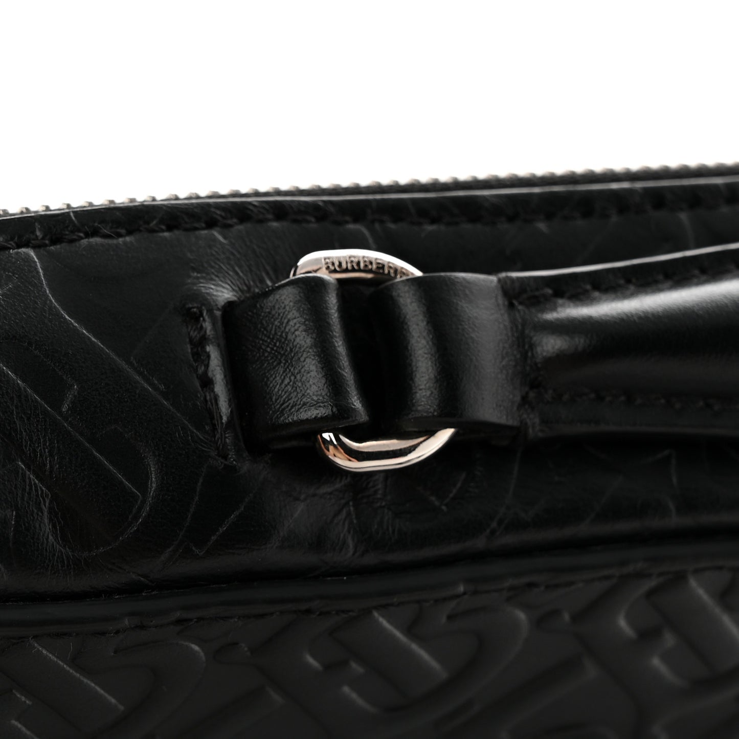 Calfskin Embossed TB Triple Stud Briefcase Black