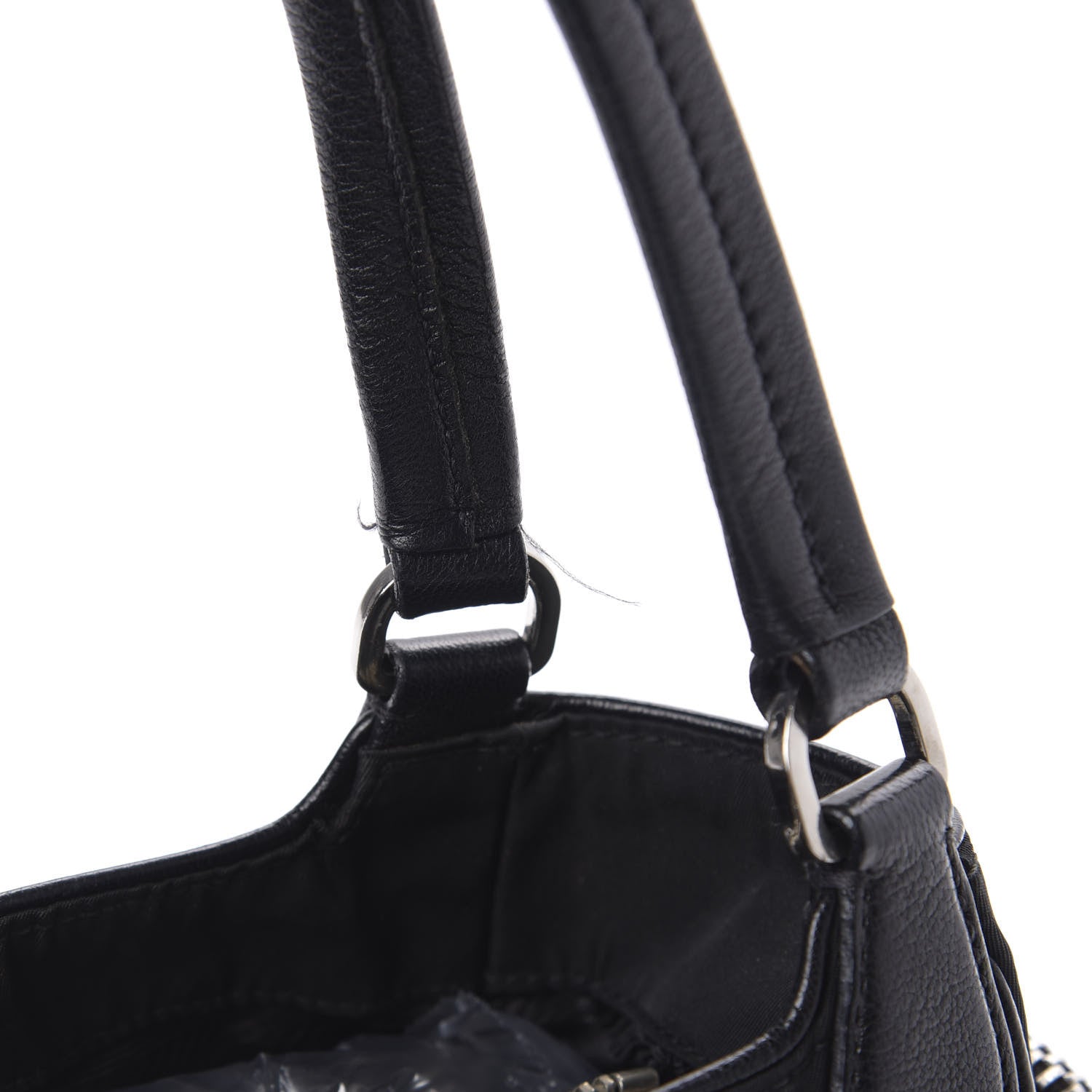 Prada Tessuto Nylon Soft Calf Tote Black 9 of 11