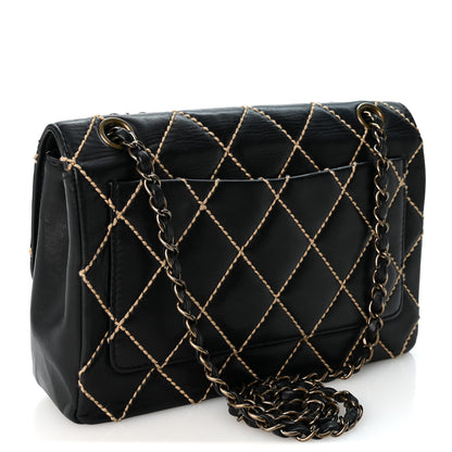 Chanel Calfskin Wild Stitch Jumbo Flap Black 3 of 12