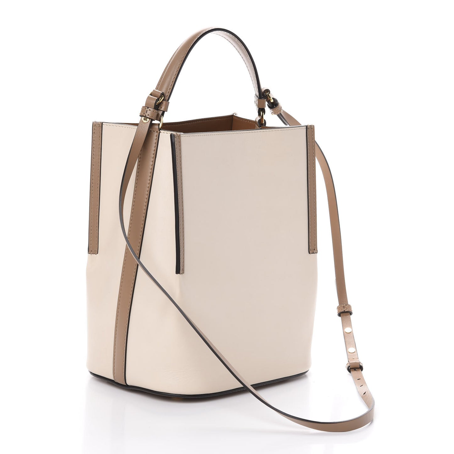 Calfskin Small Peggy Bucket Bag Cream