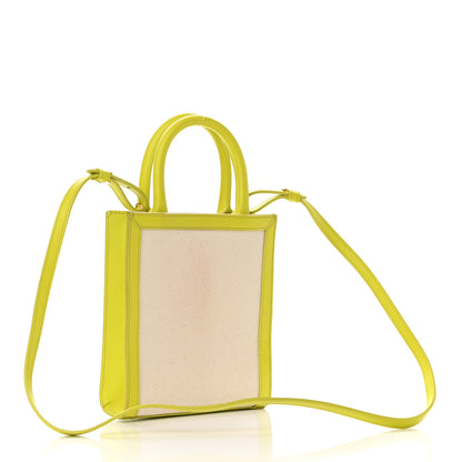 Celine Canvas Calfskin Mini Vertical Cabas Neon Yellow 3 of 9