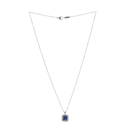 Tiffany Platinum Diamond Blue Sapphire Legacy Pendant Necklace 4 of 8