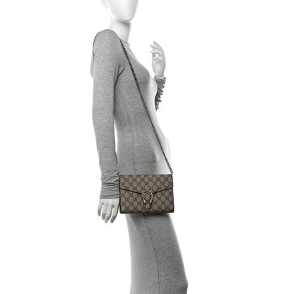 Gucci GG Supreme Monogram Mini Dionysus Chain Wallet Beige Taupe 3 of 10