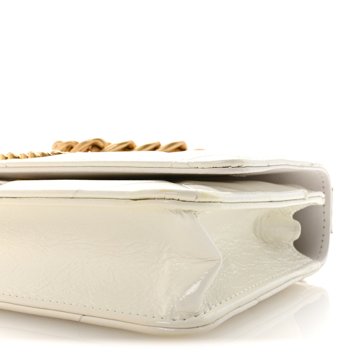 Chanel Shiny Crumpled Calfskin Quilted Chanel 19 Wallet On Chain