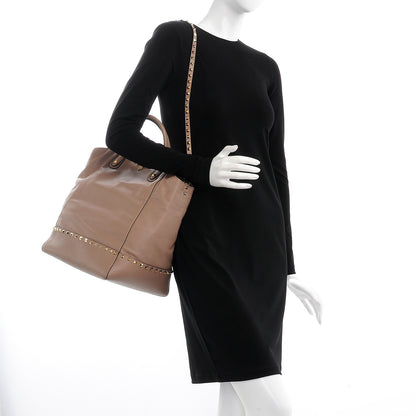 Valentino Garavani Calfskin Rockstud New Dome Bucket Tote Poudre 2 of 9
