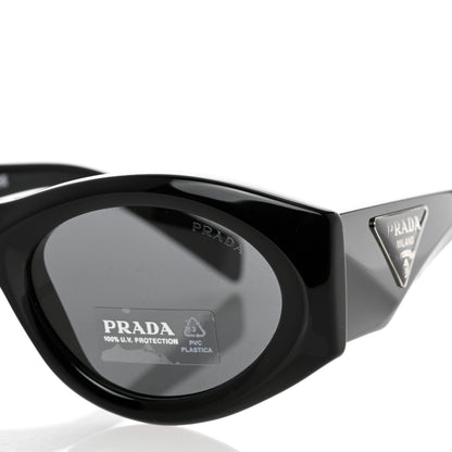 Prada Acetate Oval Symbole Sunglasses SPR 20Z Black 7 of 8