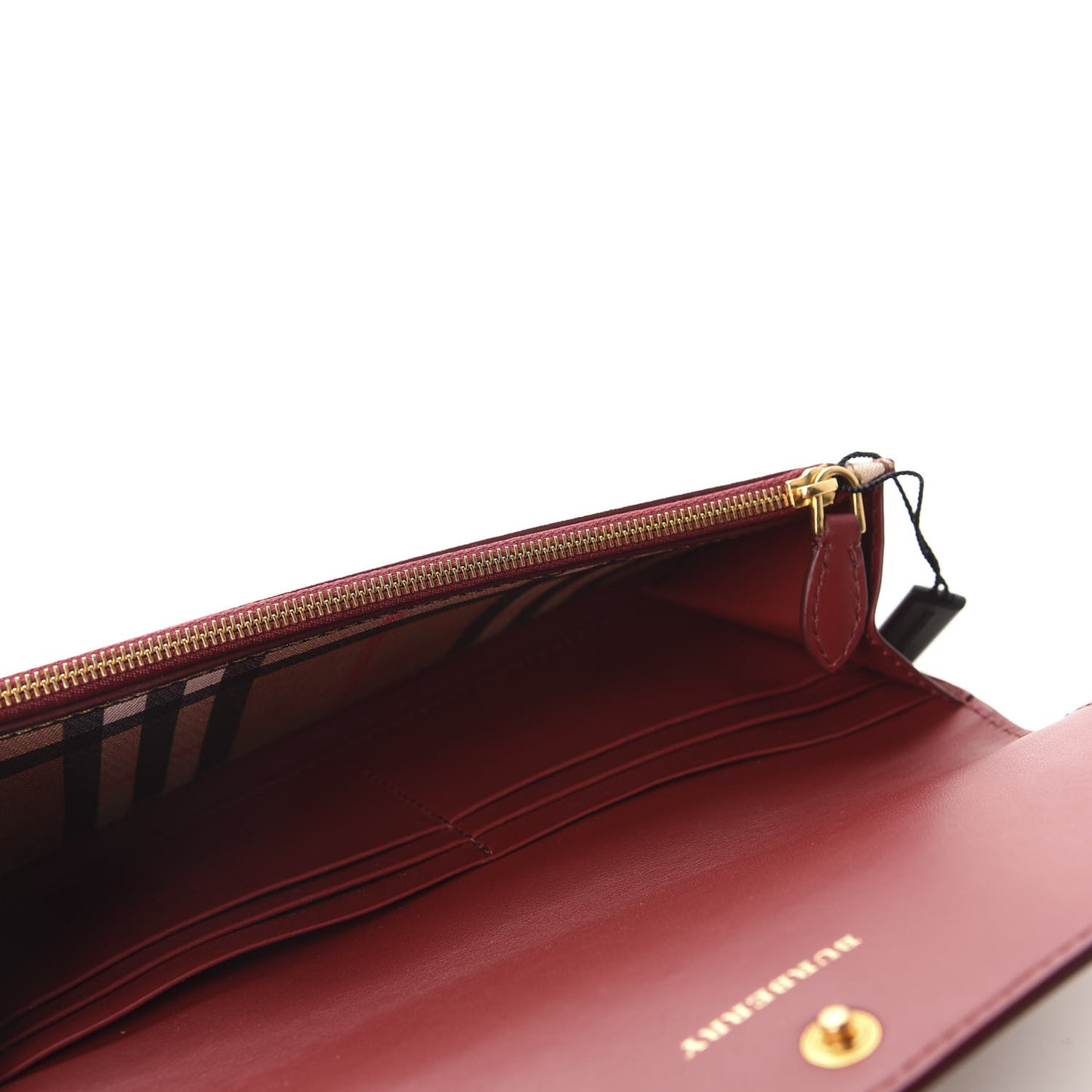 Vintage Check Continental Wallet Crimson