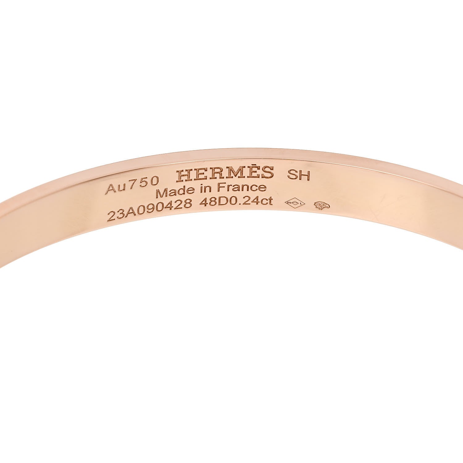 Hermes 18K Rose Gold Diamond PM Collier De Chien Bracelet SH 3 of 3