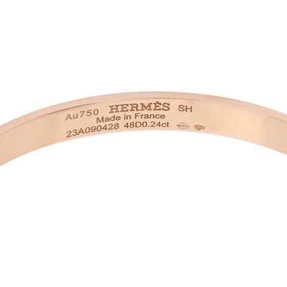 Hermes 18K Rose Gold Diamond PM Collier De Chien Bracelet SH 3 of 3