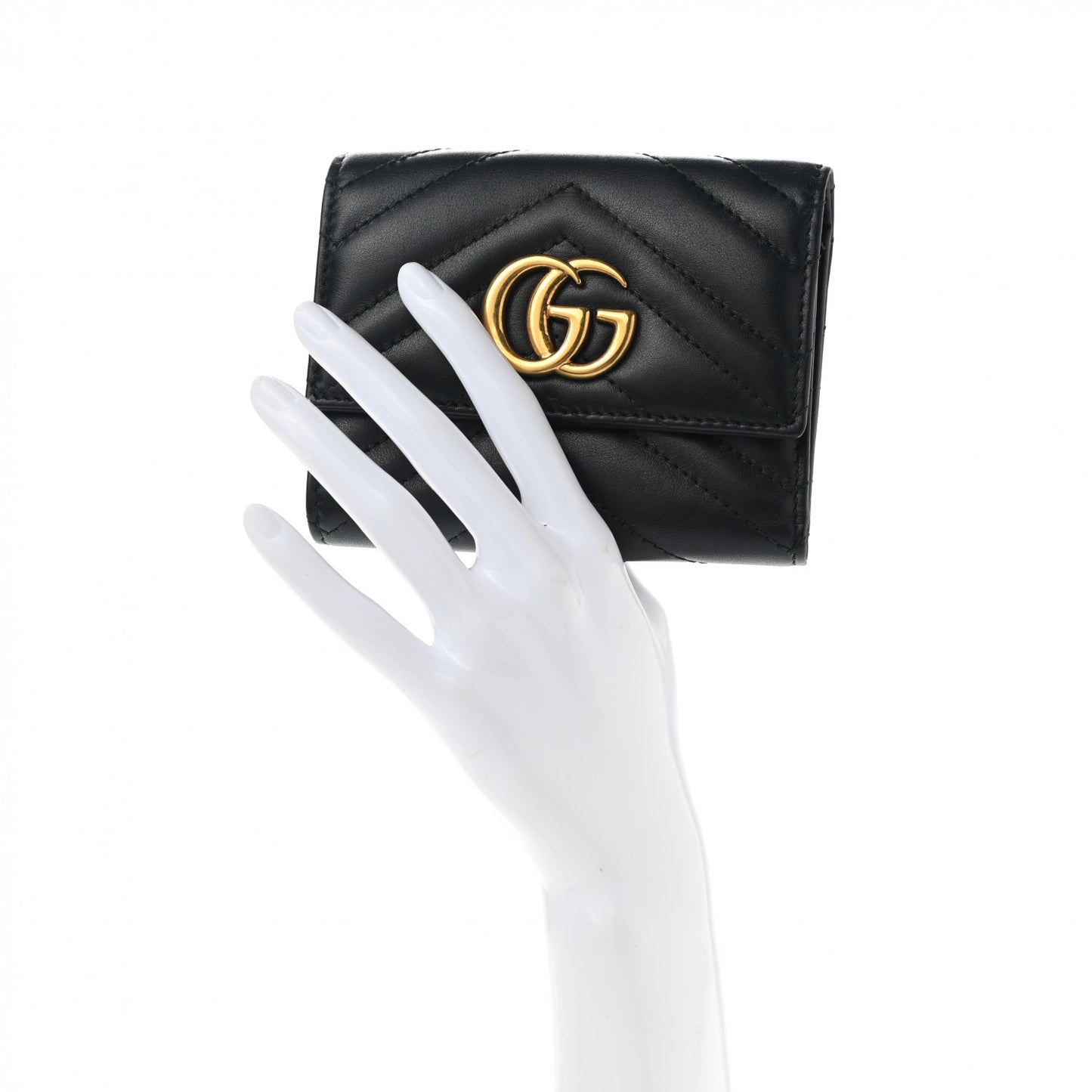 Calfskin Matelasse GG Marmont Wallet Black