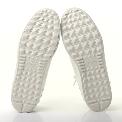 Valentino Garavani Calfskin Patent Mens Rockstud Open Sneakers 43 Bianco 5 of 9