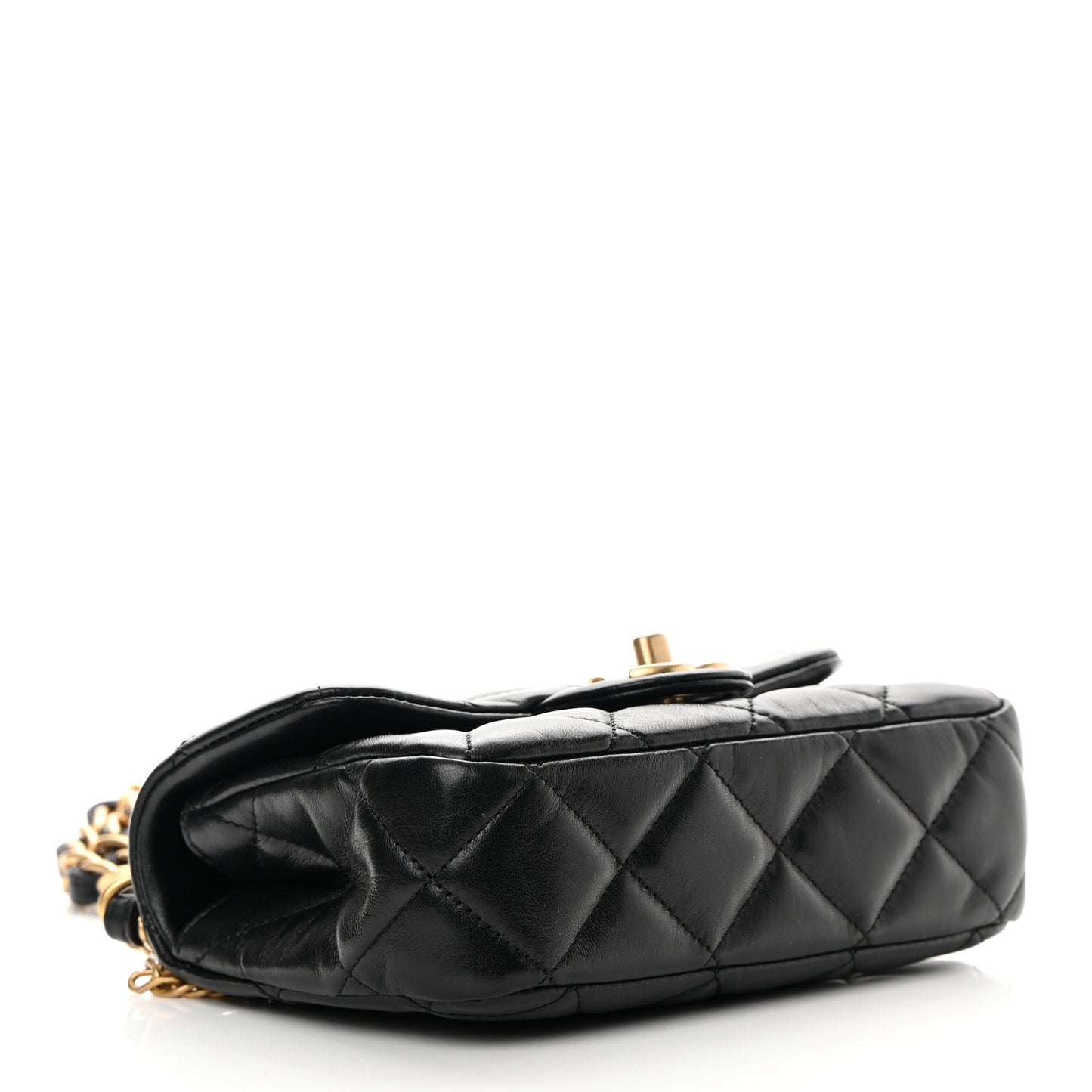 Lambskin Quilted Small Fancy Jewel Flap Black