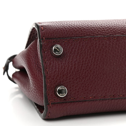 Fendi Cuoio Romano Selleria Bi-Color Mini Peekaboo Iconic Satchel Bordeaux Grigio Polvere 9 of 9