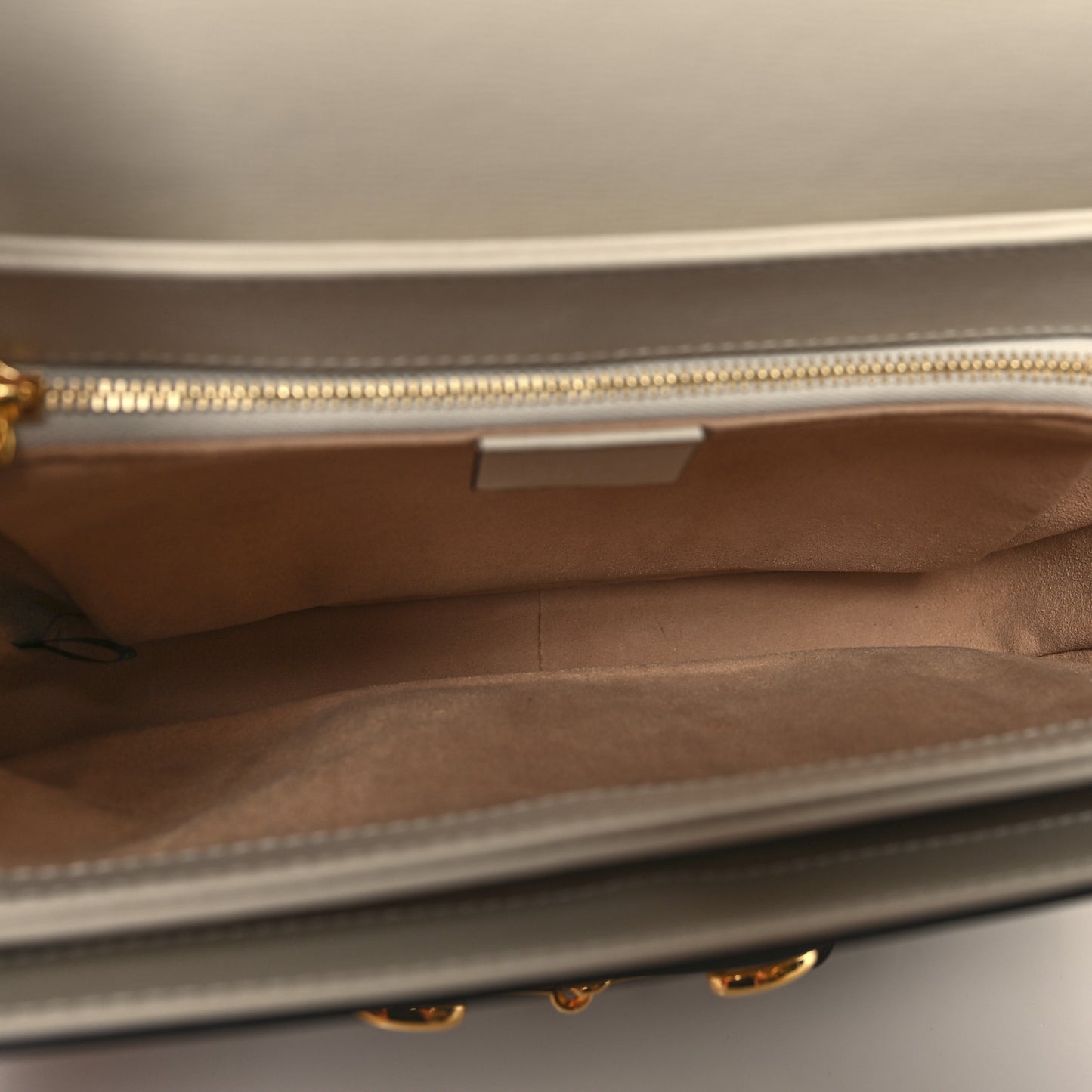 GG Supreme Monogram Horsebit 1955 Shoulder Bag Beige Mystic White