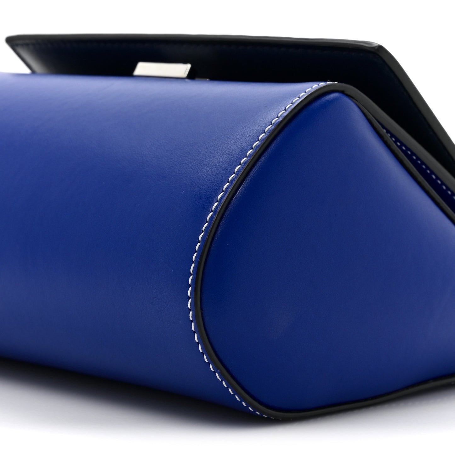 Calfskin Mini Pandora Box Logo Strap Crossbody Bag Moroccan Blue