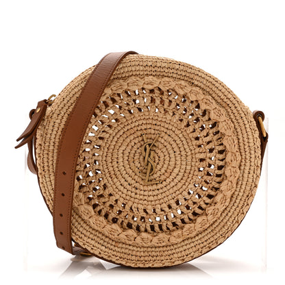 Saint Laurent Raffia Sac Round Naturel 1 of 9