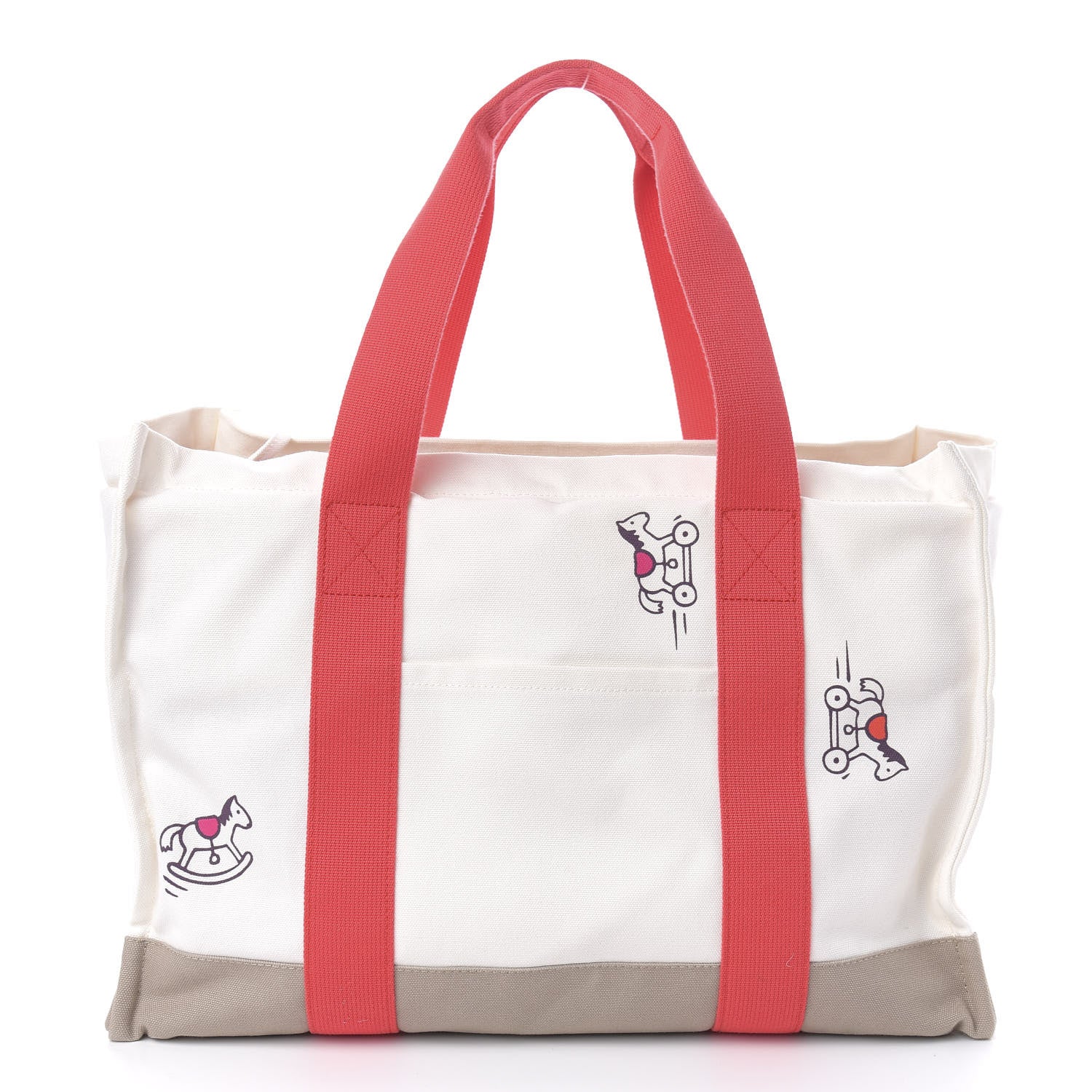Hermes Cotton Canvas Adada Nappy Diaper Bag Rose Bougainvillier 3 of 11
