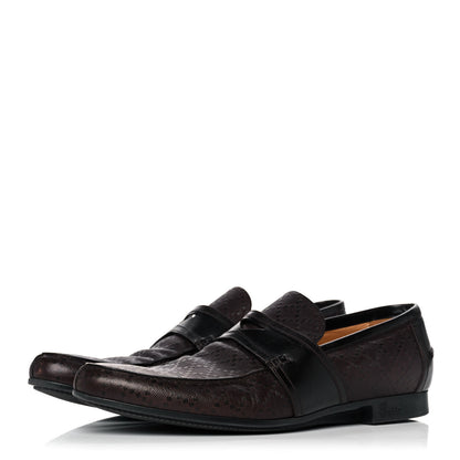 Gucci Diamante Calfskin Mens Driver Loafers 9 Brown 3 of 12