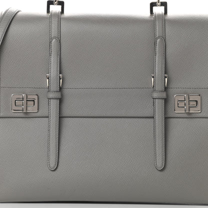 Prada Saffiano Cuir Convertible Top Handle Tote Marmo 11 of 14
