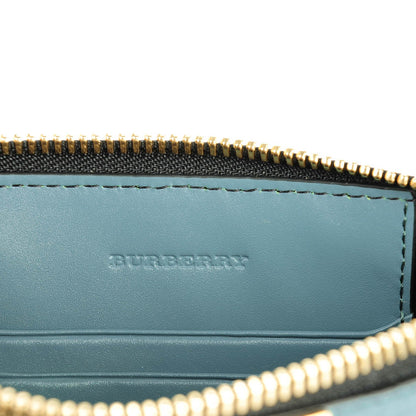 Burberry Signature Grain Calfskin Check Embossed Peyton Crossbody Clutch Bag Celadon Blue 6 of 8