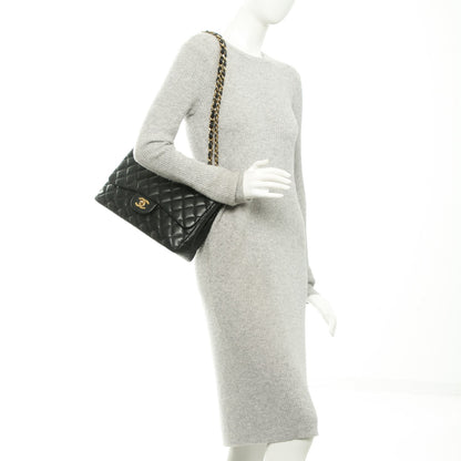 Chanel Lambskin Quilted Jumbo Single Flap Black 2 of 8