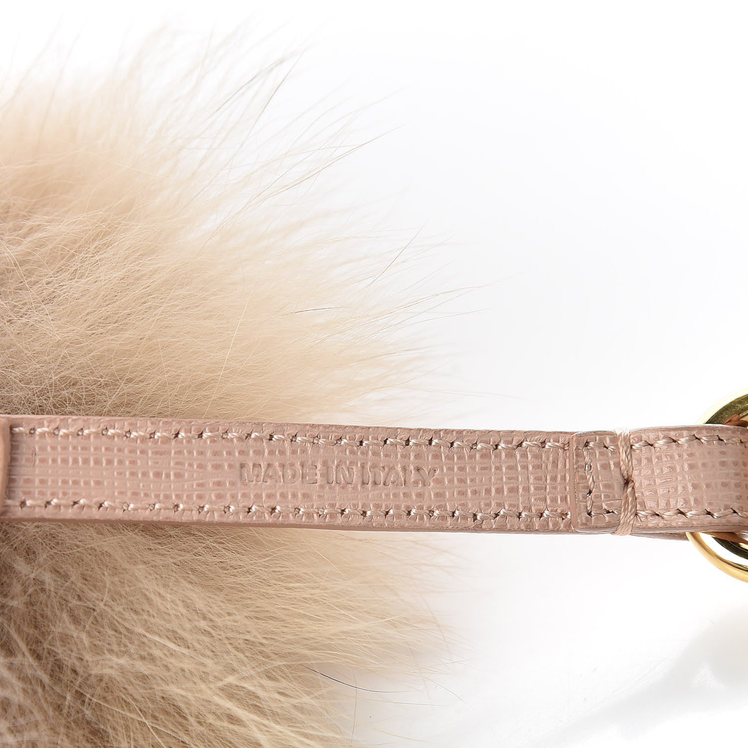 Fendi Fox Fur Vitello Elite Bi-Color Pom Pom Bag Charm Rosa Cammello Cipria 4 of 4