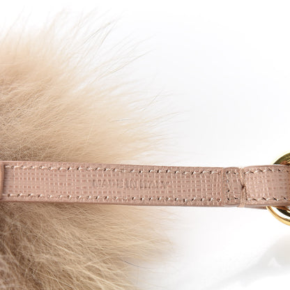 Fendi Fox Fur Vitello Elite Bi-Color Pom Pom Bag Charm Rosa Cammello Cipria 4 of 4