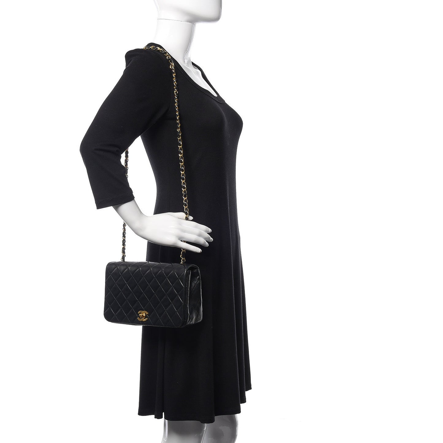 Lambskin Quilted Small Single Flap Black