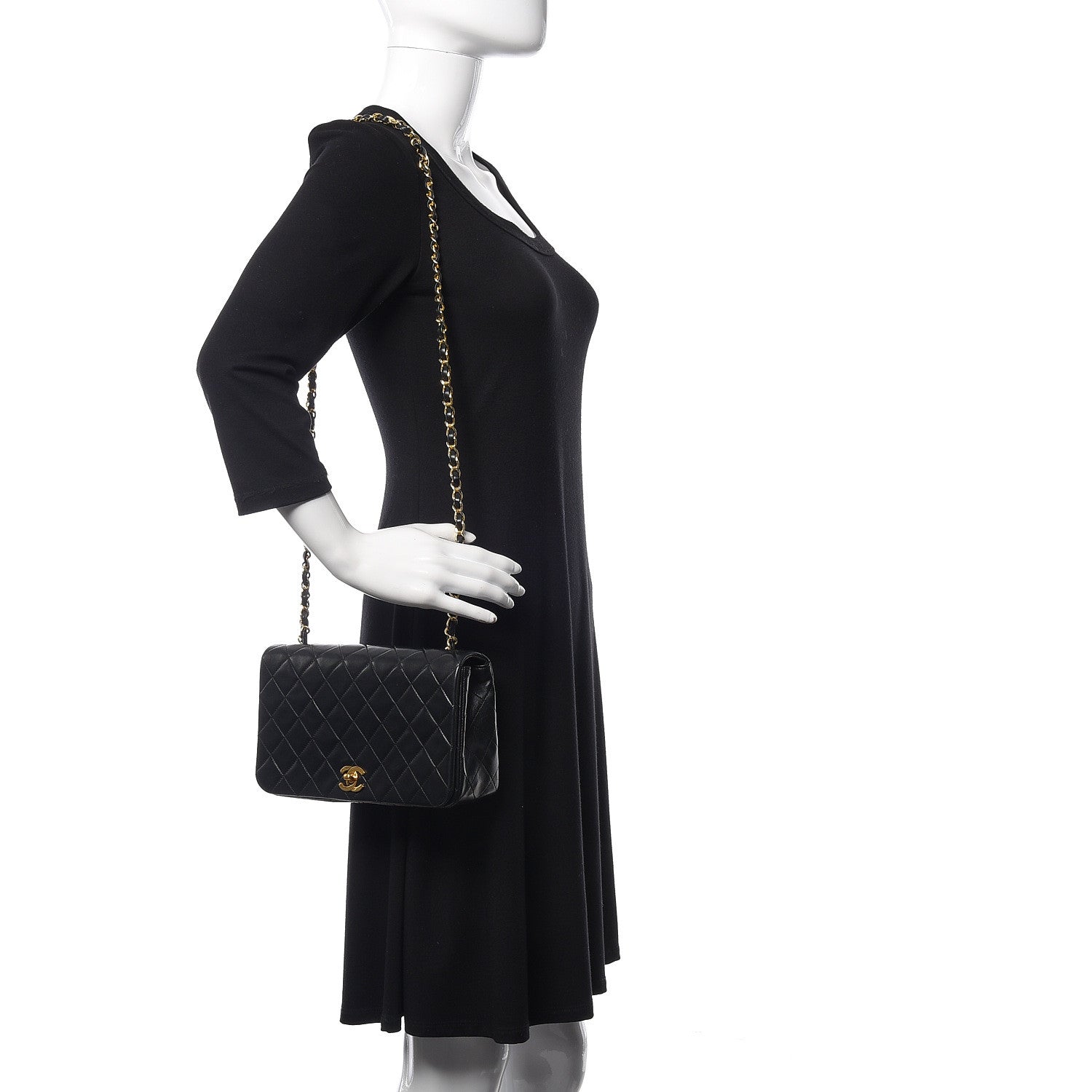 Chanel Lambskin Quilted Small Single Flap Black 2 of 11