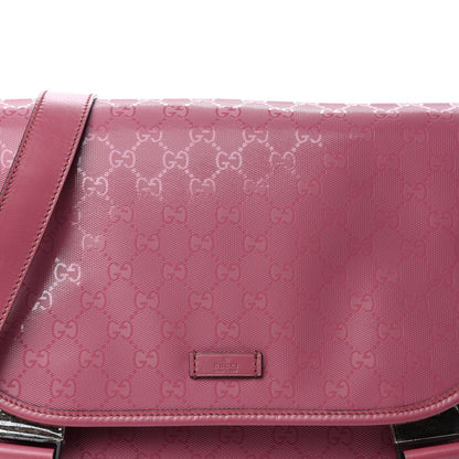 Gucci Imprime Monogram Medium Double Buckle Flap Messenger Bag Vintage Rose 10 of 10