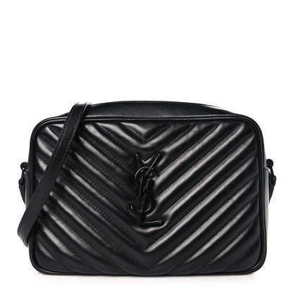 Saint Laurent Calfskin Matelasse Monogram Monochrome Lou Camera Bag Black 1 of 9
