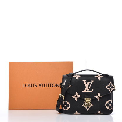 Louis Vuitton Empreinte Monogram Giant Pochette Metis Black Beige 10 of 11