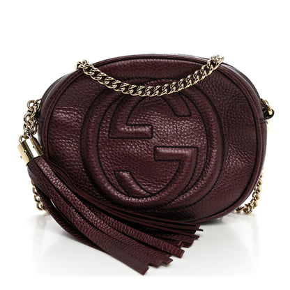 Gucci Metallic Pebbled Calfskin Mini Soho Chain Bag Purple 1 of 10