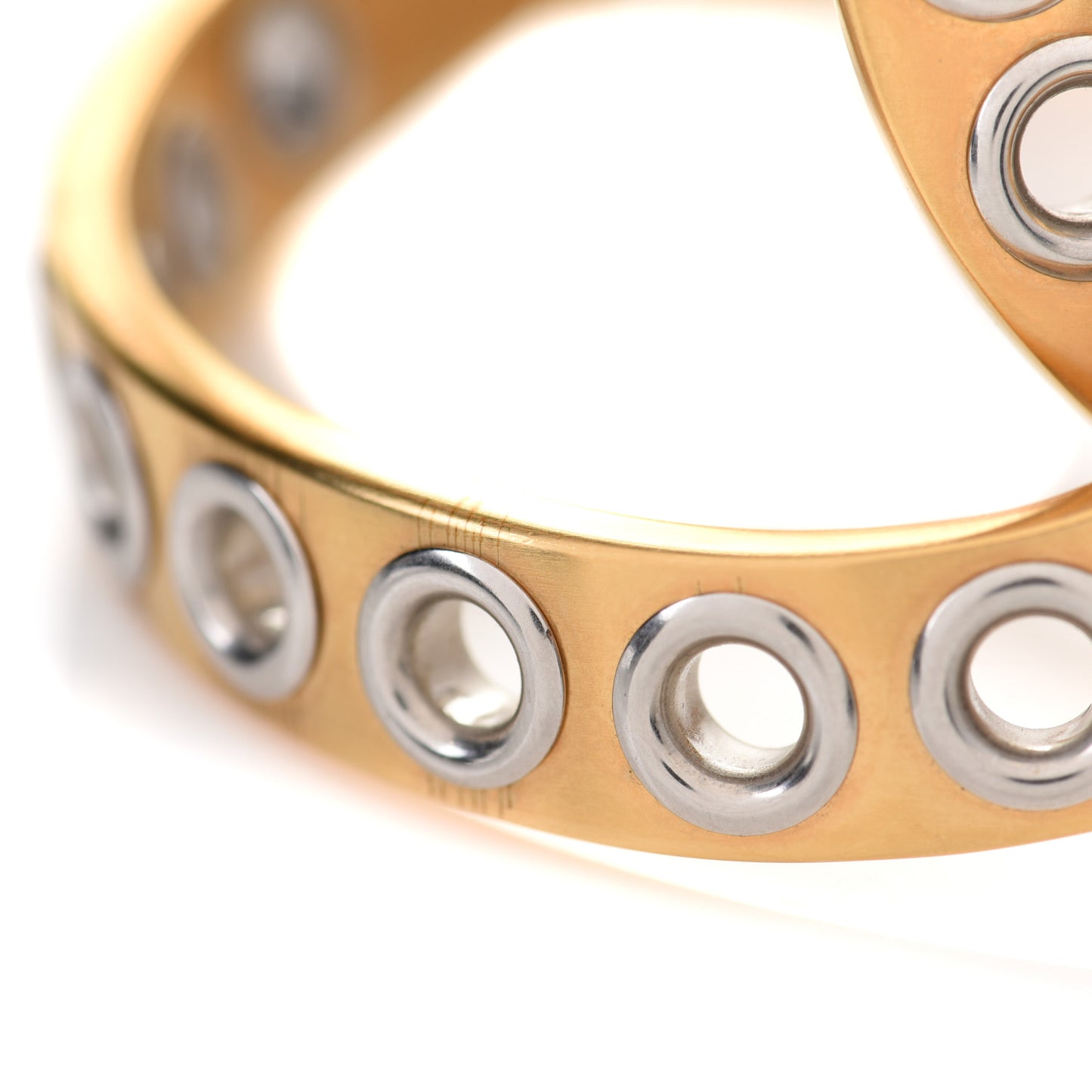 Metal Rivet Logo Cuff Gold