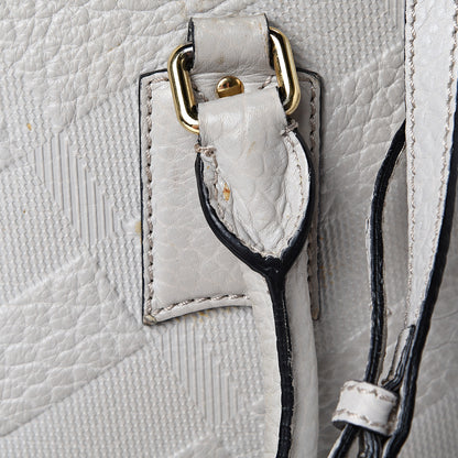 Burberry Heritage Grain Check Embossed Small Orchard Bowling Bag Pale Grey 13 of 18